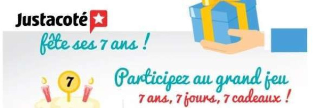 Justacoté fête ses 7 ans, participez au grand jeu 7 jours, 7 cadeaux !