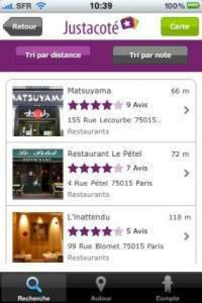Mise à jour de l'application Justacoté