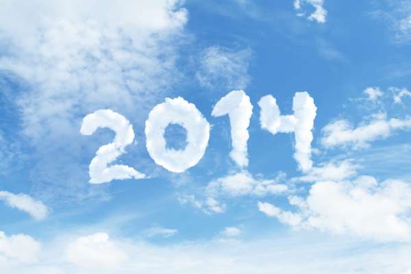 2014 text in the sky as clouds
