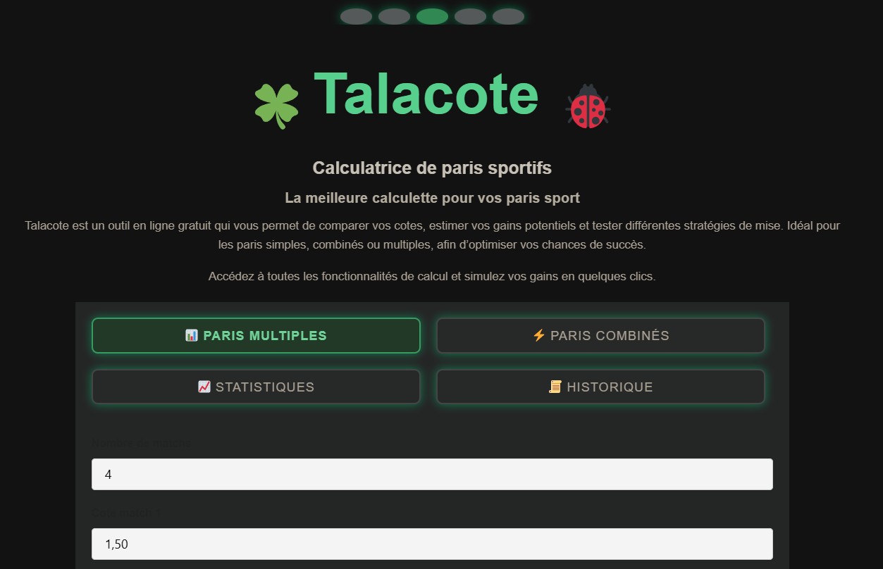 Simulateur de Paris Sportifs – Talacote